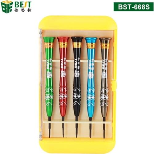 5 in 1 Precision Screwdriver Sets P2 P5 0.8mm Pentalobe PH00 PH000 T5 T6 for Macbook Phone Repair Tools Set BST-668S