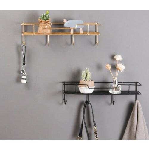 Nordic Style Wall Shelf Storage Rack Hook Display Organizer Hanger for Key Phone