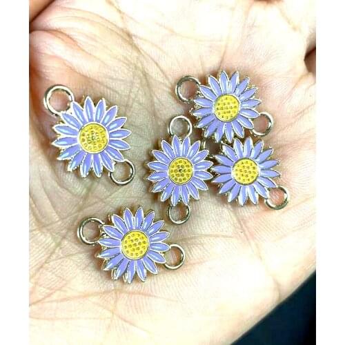 New 10pcs 14x21mm enamel flower charm for jewelry making fashion earring pendant bracelet necklace charms