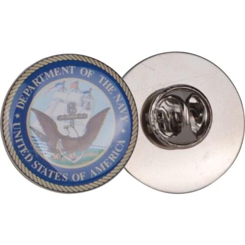 New U.S. Department Of The Navy Badge Metal Printing Enamel Butterfly Buckle Pin Badge