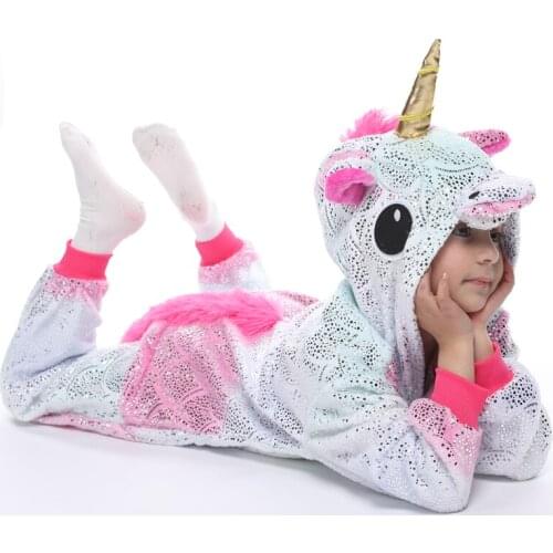 Baby Girl Clothes Kigurumi Children Unicorn Pajamas Winter Animal Cartoon Sleepers Licorne Stitch Onesie Kids Costumes Jumpsuit