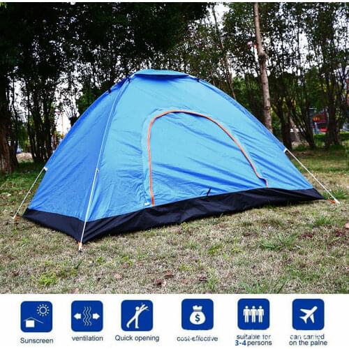 Tent Oxford Cloth Pyramid Tent Camping Tent Blue Durable 3 Persons Hiking Folding Tent Hunting Outdoors Bedding Mosquito Net