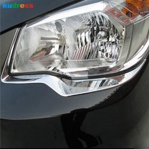 For Subaru Forester 2013 2014 ABS Chrome Front Headlight Head Light Lamp Eyelid Decoration Cover Trim 2pcs