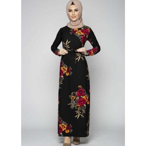 Dresses Muslim Turkish Clothes For Women Patterned European Clothing Arabic Abayat Long Dress Garment Hijab Moroccan Autumn Eid