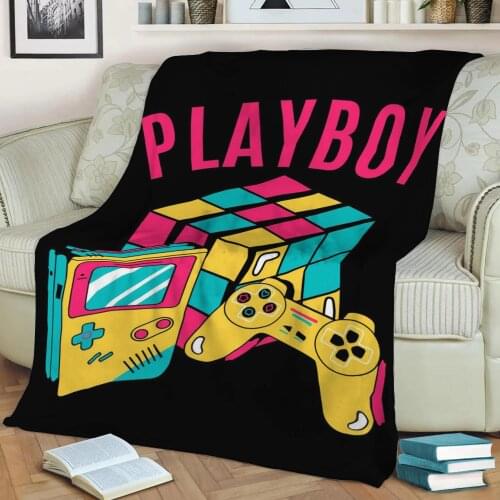 Retro Playboy Throw Blanket Print on Sherpa Blankets Soft for Sofa Customized DIY Plush Thin Quilt