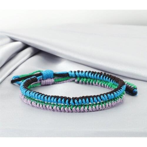 2pcs/set Multicolor Braid Rope Bracelets Women Men Weave Thread Bangles Charm Handmade Knot Yoga Prayer Jewelry Best Friend Gift
