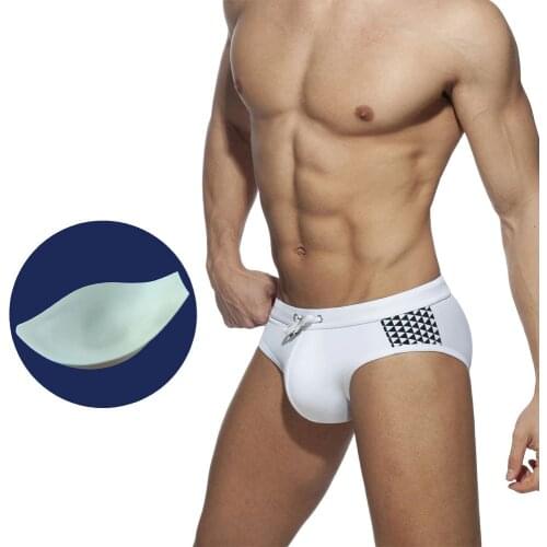 Sexy Men Pouch Pad Swimming Briefs Nylon Quick Dry Bikini Low Rise Swimwear Fashion Male Beach Pool Spa Bathing Surfing Swimsuit