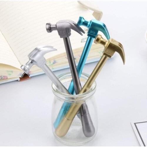 1/2/5/8/10/20 Pcs Metallic Hammer Shaped Ballpoint Pen , Student Writing Office Stationery , Wedding Office Gift