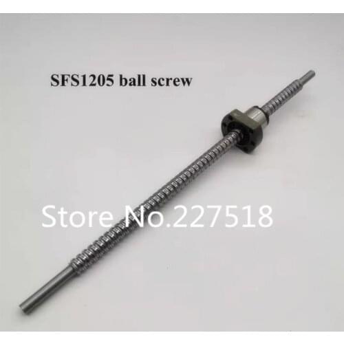1pc SFS1205 200 300 350 400 450 500 550 600 650 1000 mm C7 ball screw with 1205 flange single ball nut BK/BF10 end machined