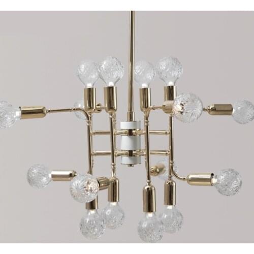 Modern hanging lamps Nordic Postmodern Simple Restaurant Villa droplight iron Crystal bulb Iron design lamp pendant lighting