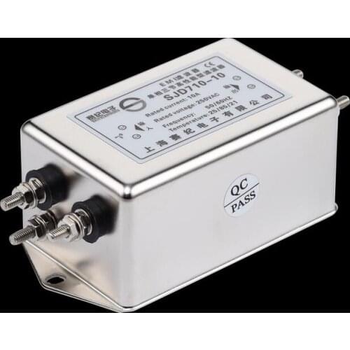 [VK] Ac single-phase Three EMI power filter 220V inverter servo SJD710-10A SJD710-10 Voltage Regulators