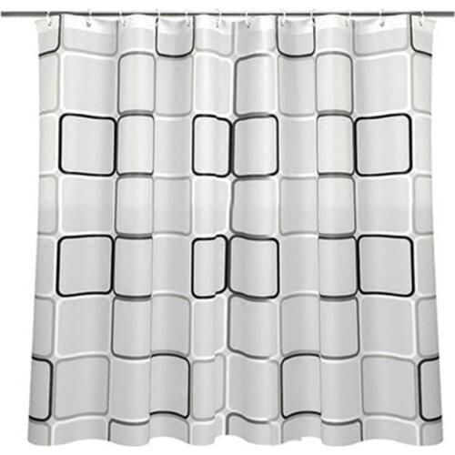 Waterproof Shower Curtain With 12 Hooks For Bathroom Toilet