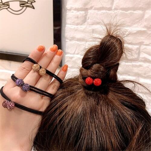 Girl Crystal Ball Hair Elastic bands Sparkly Rhinestone Hair Ropes Women lTemperament Full Diamond Elegant Hair Accessories New