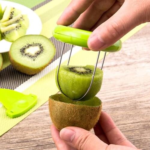 1/2pcs Stainless Steel Kiwi Cutter Kitchen Cutting Tools Kiwi Peeler Digging Core Twister Slicer Kitchen Gadgets