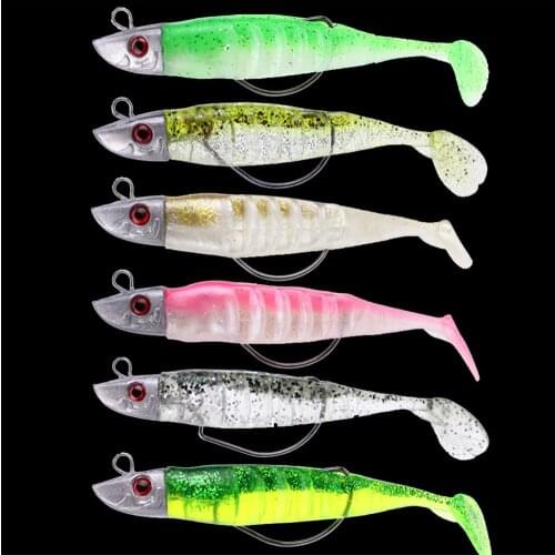 1*Soft lure Soft Bait Fishing Lures 10cm/15g DIY Lead Head Jig Fish T Tail Sea Bass Lure Fishing Tackle hot model crank bait