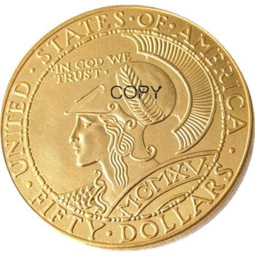 1915-S $50 Panama-Pacific Round Coin Fifty Dollars Real Gold Plated American Copy Coins