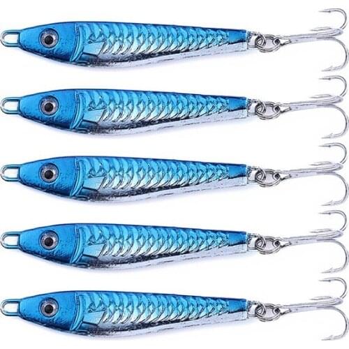 20Pcs Metal Spoon Lure 8CM 28G Fishing Bait Lead Fish Metal Jig Fishing Lure Artificial Hard Bait Jigging Lure Wobblers