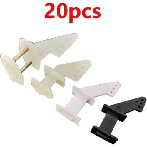 20pcs Rudder Angle 3/4 Hole Nylon Rudder Servo Ailerons Elevators Control for RC Fixed Wing Model Airplane DIY Accessories