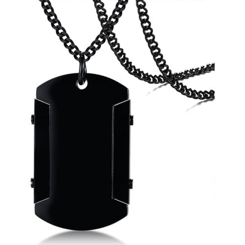 2021 Titanium Steel Medical Logo Pendant Stainless Steel European And American Personality Tag Square Necklace Suitable For Men