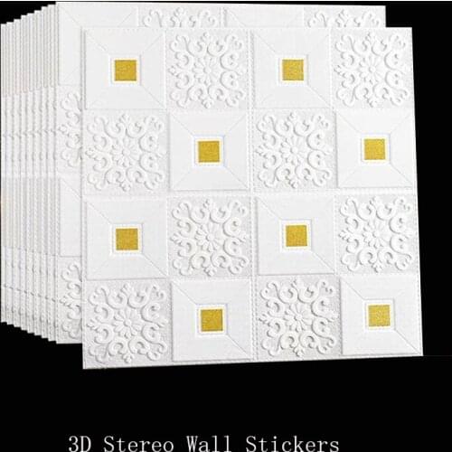 3D Stereo Wall Stickers Self-adhesive Foam Panels Ceiling Stickers Living Room Bedroom TV Background Home Decor Wallpaper