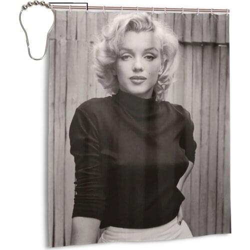 3D Marilyn Monroe Shower Curtains Bathroom Curtain Frabic Waterproof Polyester Bath Curtain with Hooks