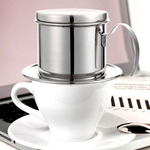 60% Hot Sales!!! Stainless Steel Vietnamese Coffee Filter Cup Drip Maker Infuser Pot with Handle