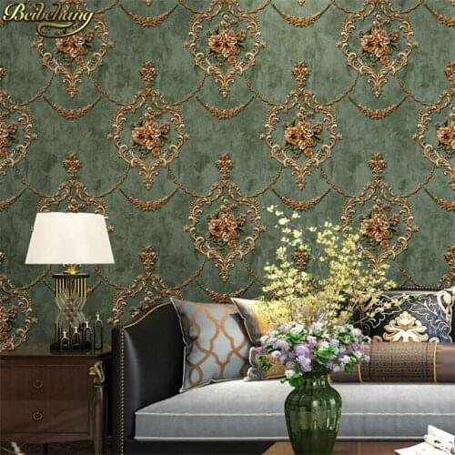 Beibehang European - style rural AB version 3D embossed wallpaper non - woven living room bedroom TV background wall paper