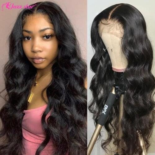 Brazilian Body Wave Wig 4x4 Lace Closure Wig Human Hair Wigs Pre-Plucked with Baby Hair Non-Remy Jazz Star Hair 150% Density