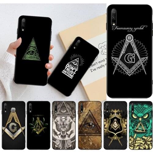 CUTEWANAN All seeing eye Freemason Black Soft Shell Phone Case Capa for Huawei Honor 30 20 10 9 8 8x 8c v30 Lite view pro
