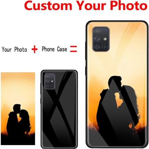 DIY Custom Tempered Glass Phone Case for Samsung M51 M41 M40 M31S M30S M21 M20 M10 A91 A90 A81 A80 A9 A8 A7 2018 A12