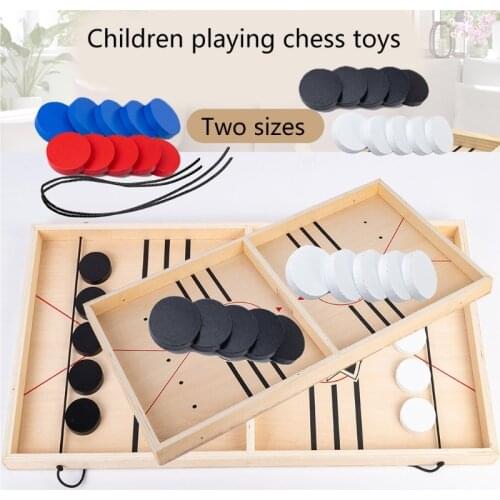 Wooden Board Toy Table Play Set Parent-Children Interactive Game w/t 20Chess Toddler Family Home Chess Board S/L Size
