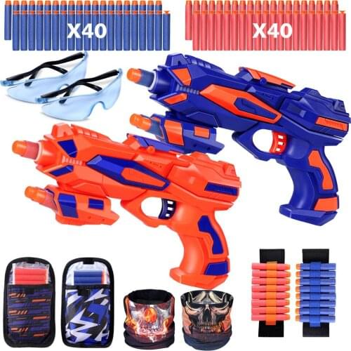 Kids Soft bullet Gun Toy Tactical Equipment Gun Shuttle Bullet Magazine Accessories Eyeglasses Mask Bullet Clip Xmas Gift