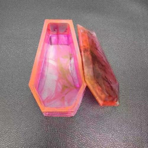 DIY Crystal Epoxy Mold Storage Box Molds Dark Vampire Coffin High Mirror Crafts Making Mould F3MD