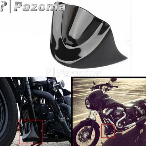 Gloss Black Motorcycle Front Chin Spoiler Air Dam Fairing Guard Cover for Harley Dyna 2006-2017