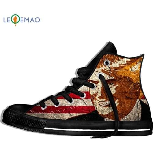 Walking Canvas Boots Shoes Breathable Brand United States Flag Trump President Funny Sport Shoes Classic Sneakers