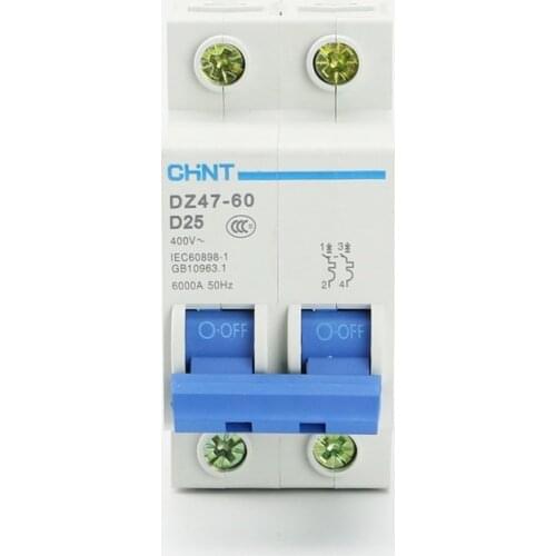 CHINT DZ47-60 2P AC 230/400V air switch D 1 2 3 4 5 6 10 15 16 20 25 32 40 50 60A type D Starter circuit breaker