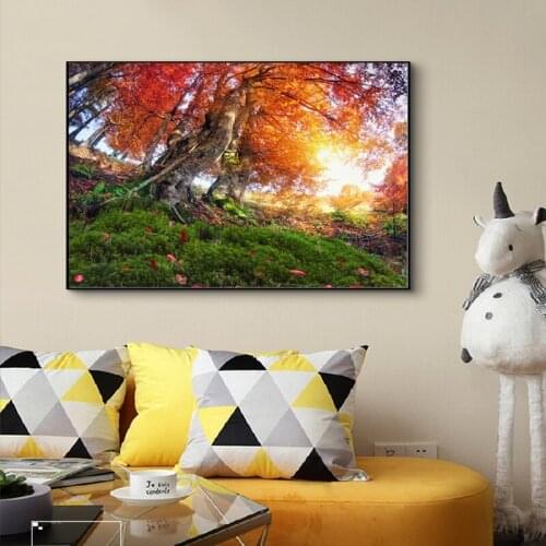 Maple Forest Posters Wall Picture Canvas Painting Minimalist Print Wall Art Crafts Gift for Deskroom Living Room Corridor Decor