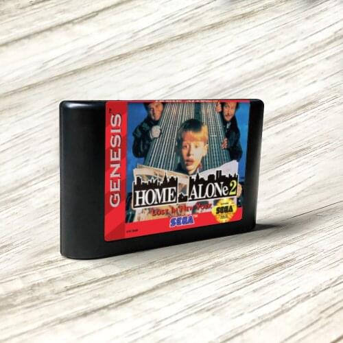 Home Alone 2 Lost in New York - USA Label Flashkit MD Electroless Gold PCB Card for Sega Genesis Megadrive Video Game Console