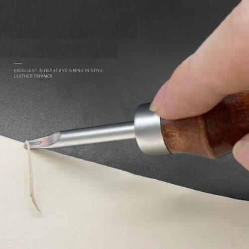 Leather Edger Sandalwood Steel Leathercraft Edge Skiving Beveling Cutting Tool for Handbags Wallets Backpacks DIY (0.8-2.0mm)