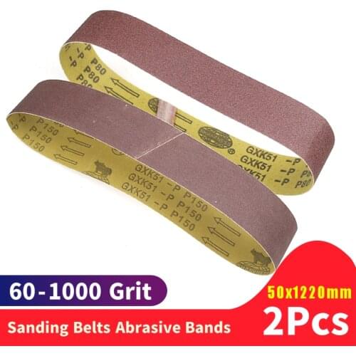 2 piece 1220*50mm Abrasive Belt Sanding Band for Wood Soft Metal Polishing