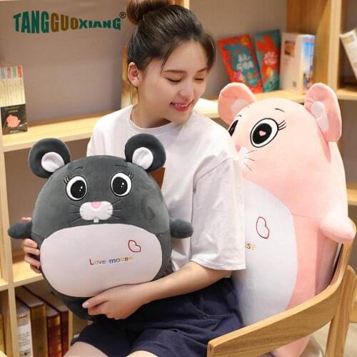 45-70cm Cute Lucky love Mouse Plush Toys Pillows Soft Stuffed Animal Doll Birthday Xmas Gift for Baby Kid Girl Children