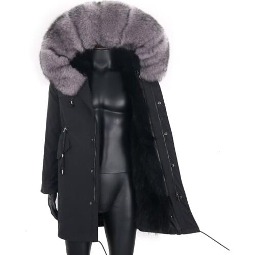 2021 Men Parka Real Fur Parka Real Fur Coat Men Winter Jacket Real Raccoon Fur Hooded Coat Natural Raccoon Fur Lining Jackets