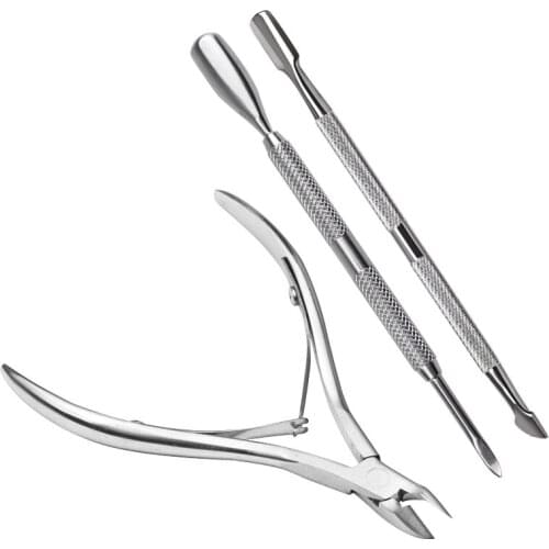 Stainless Steel Nail Art Manicure Tool Set Nail Cuticle Remover Spoon Pusher Cutter Tool Nail Nipper Clipper Trimmer Hand Tools