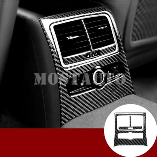 For Audi A6 S6 Carbon Fiber Console Rear Air Vent Outlet Trim Cover 2005-2011 2pcs Car Accessories Interior Car Decor Car Trim