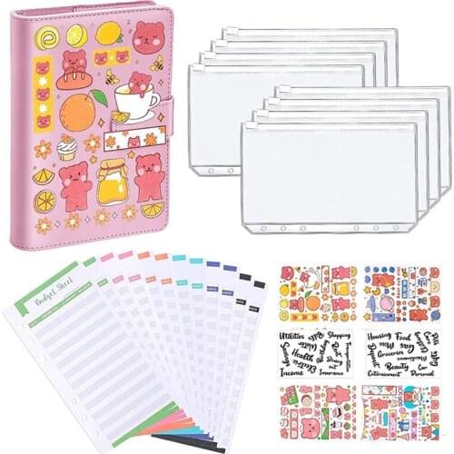 Cash Binder Zipper Cash Envelopes Expense Budget Sheets Money Organizer for Saving Money with Budget Binder Stickers