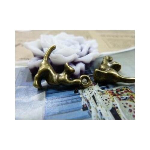 Zinc alloy pendant jewelry accessories diy handmade material charms naughty cat5*16*19mm