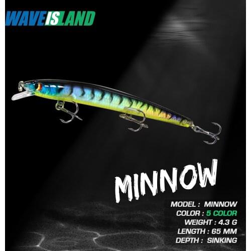 WAVEISLAND New Minnow Fishing Lure Wobbler 14.5g Fish Isca Artificial Fishing Lures Bass Lure Pesca Fish Bait Long Throw Bait