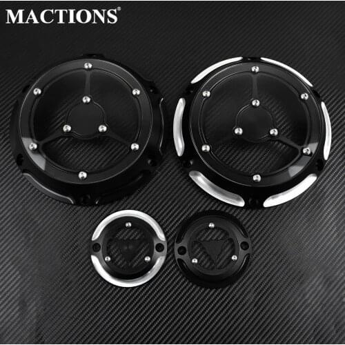 Motorcycle Aluminum Transparent Derby Cover Timer Timing Cover 6 Holes For Harley Sportster XL 883 1200 2004-13 14 2015 2016