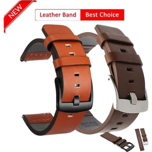 20mm 22mm Watch band Quick release Leather Strap for Samsung Galaxy Watch 3 Active2 40 44mm huawei watch gt 2 WatchBand 18 24mm