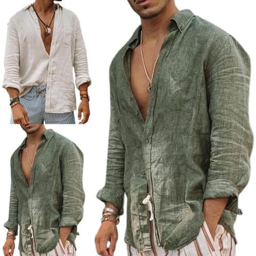 New Mens Casual Shirt Long Sleeve Single Breasted Casual Men Summer Loose Shirt Autumn Summer Holiday Men Shirts Tee Tops 2021